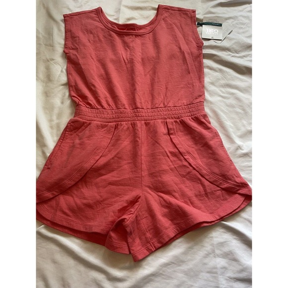 Athleta Girl NEW Retreat Yourself Romper Size XXL 16 Coral Orange Sleeveless NWT - Picture 1 of 8